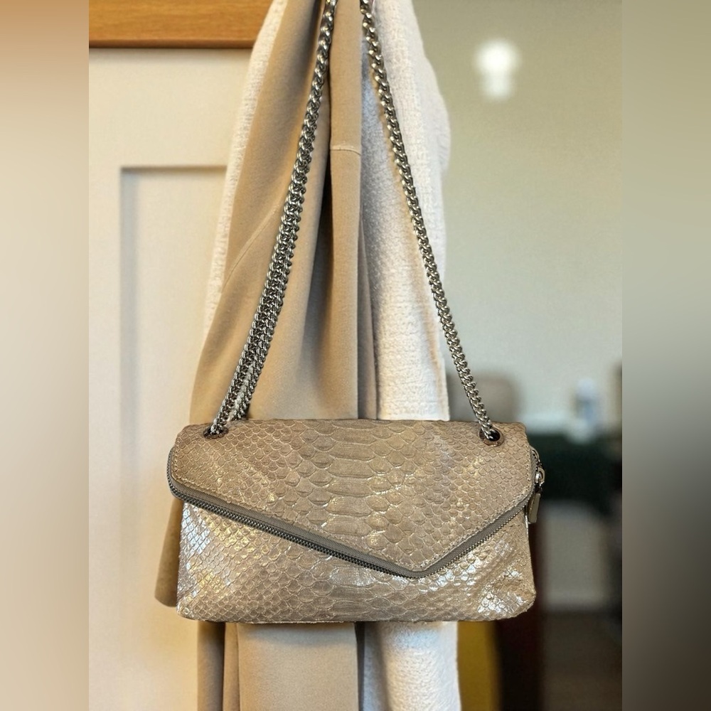 Henri Bendel Embossed Metallic Snakeskin  Women's Bag